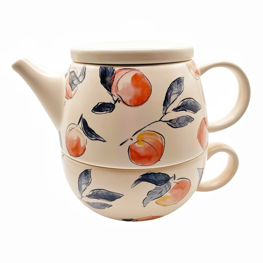 🆕 Indigo Peach 🍑 Tea for One Set